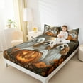 thumbnail image 4 of Manfei Halloween Dog Bed Sheets 4 Pieces, Sunflower Bat Pumpkin King Sheets, Festival Theme Sheet Set, Lightweight Room Decor, 4 of 7