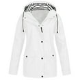 thumbnail image 1 of Dvkptbk Veste à Capuche Femmes Imperméable Unie Manteau de Pluie Extérieur Grande Taille Imperméable à Capuche Coupe-Vent en Liquidation, 1 of 3