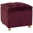 thumbnail image 4 of SAFAVIEH Joanie Rustic Tufted Cotton Ottoman with Storage, Bordeaux, 4 of 4