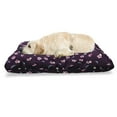 thumbnail image 1 of Cherry Blossom Pet Bed, Spring Night Sakura Yozakura Pattern on Nocturnal Background, Chew Resistant Pad for Dogs and Cats Cushion with Removable Cover, 24" x 39", Dark Purple Teal, by Ambesonne, 1 of 4