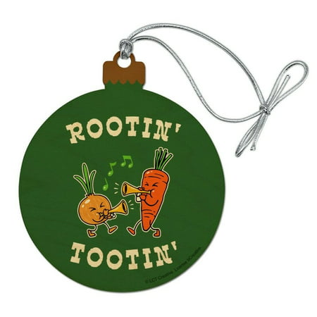 Rootin' Tootin' Root Vegetables Funny Humor Wood Christmas Tree Holiday