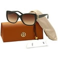 thumbnail image 2 of Tory Burch TY7086 131213 55M Black/Brown Gradient Rectangle Sunglasses For Women+FREE Complimentary Eyewear Care Kit, 2 of 4
