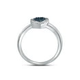 thumbnail image 4 of Sterling Silver Womens Round Blue Color Enhanced Diamond Heart Bridal Wedding Set 1/8 Cttw, 4 of 4