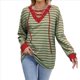 thumbnail image 2 of Sudadera Holgada Informal de Larga con Cuello Redondo y Bloques de Color para Mujer Verde Caqui XL, 2 of 9