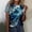 Blue, variant on QHWAUAKFBN T Shirts For Women Loose Fit Summer Round Neck Short Sleeve Flower Butterfly Print Tshirts Top