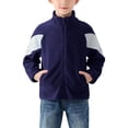 thumbnail image 2 of FAIWAD Kids Plush Outerwear Zip up Color Block Jacket Boys Girls Fall Casual Outdoor Coat with Pockets, 2 of 4