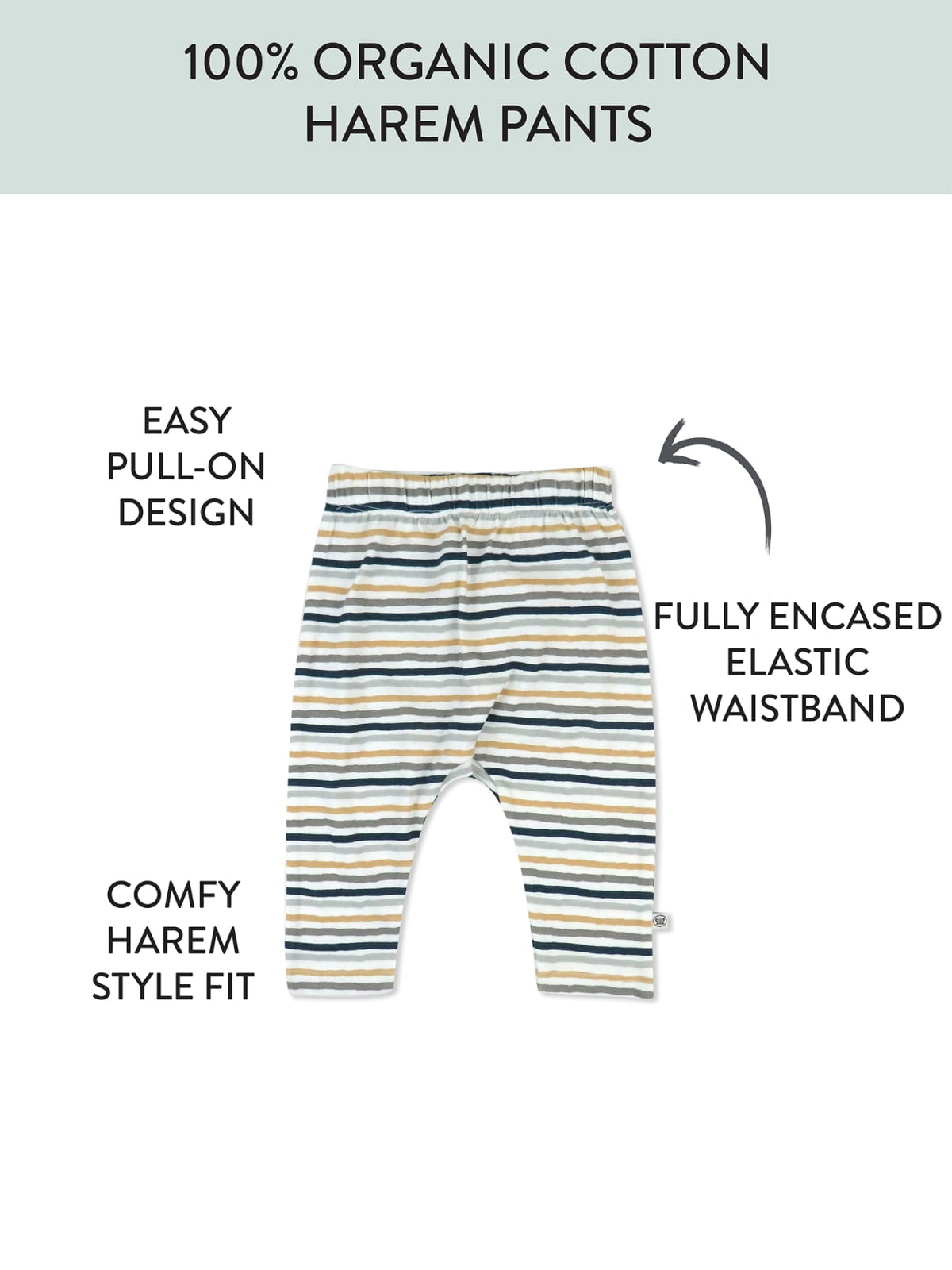 Honest Baby Clothing Organic Cotton Boy/Girl Footless Harem Pants, Newborn to 24m, 2-Pack