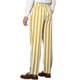thumbnail image 3 of INSPIRE CHIC Striped Dress Pants for Men's Big & Tall Flat Front Business Trousers 34 Dark Yellow, 3 of 5