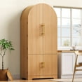 thumbnail image 2 of 72" Tall Arched Kitchen Pantry, Fluted Storage Cabinets with Door, Hidden Drawer, 3 Adjustable Shelves, 8 Door Shelves, Versatile Cupboard for Kitchen, Bathroom, 2 of 11