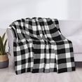 thumbnail image 3 of Fotbe White And Black Plaid Manta de Franela con Estampado, Manta Ultrasuave para Cama, Sofá, Auto, Hipoalergénica y Antibolitas-50"x40", 3 of 6