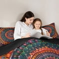 thumbnail image 5 of Manfei Bohemian Mandala Queen Comforter Set 3 Pieces for Girls Women, Hippie Floral Flower Bedding Sets, Orange Purple Bedding Comforter Set, Microfiber Bedroom Decor, 5 of 8