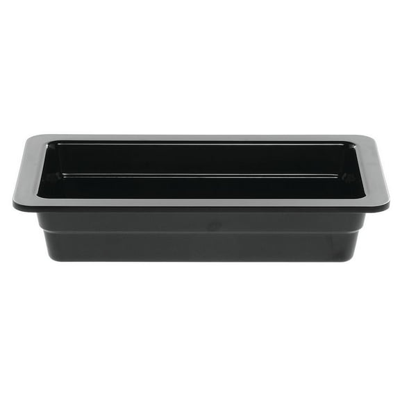 HUBERT® Serving Bowl Display Bowl 1/3 Size Black Melamine - 12 1/2 L x 6 3/4 W x 2" H