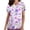 #431-Purple, variant on Craaazy Easter Clothes Women Casual V Neck Printed Soft Nursing Uniform Short Sleeve Tops with Pockets Gifts