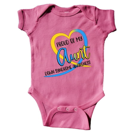 

Inktastic Proud of my Aunt Down Syndrome Awareness Heart Ribbon Gift Baby Boy or Baby Girl Bodysuit