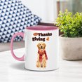 thumbnail image 2 of Happy Thanksgiving Golden Retriever with Turkey Pumpkins Autumn Vibes 11oz Accent Two-tone Mug Goldens Dog Lover Gifts Idea Coffee Tea Cup - 12018, 2 of 5