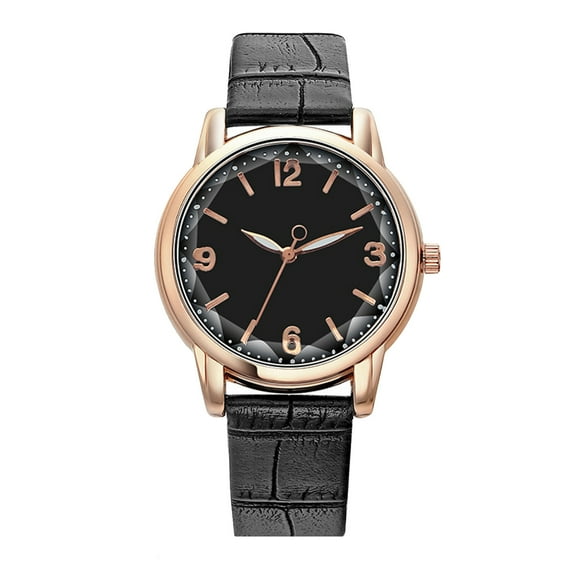 Rbaofujie Watches for Women On Sale Clearance Hard Work Two-color Dial Quartz Ladies Watch Belt Watch Women Seiko Watches Black