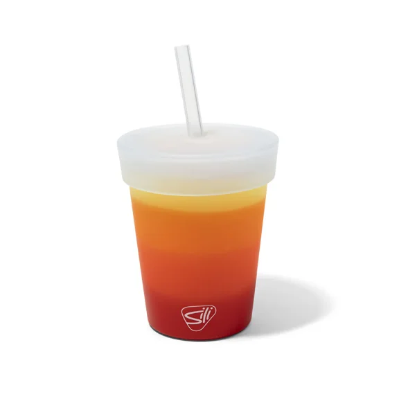Silipint Silicone 8 oz Kids Straw Tumbler, Marigold