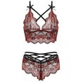 thumbnail image 2 of LilyLLL Womens Babydoll Bralette Lace Bra Bustier Lingerie Panties Underwear Set, 2 of 4