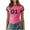 Rose Red, variant on Women Summer Crop Tops Letter Print Short Sleeve Slim T Shirt