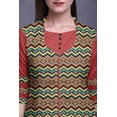 thumbnail image 5 of Bimba 3/4 Sleeve Printed Long Indian Straight Kurtis For Women Summer Wear Tunic, 5 of 6