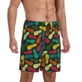 thumbnail image 2 of Goofa Pineapple Fruit Colorful Pattern Men's Pajama Short Sleep Shorts Soft Comfortable Breathable Pajamas Shorts with Pockets-3X-Large, 2 of 6