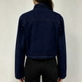 thumbnail image 4 of Rexolia Women's Denim Jacket Classic Western Style Button Down Long Sleeve with Pockets Navy M, 4 of 5