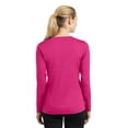 thumbnail image 2 of Sport-Tek Ladies Long Sleeve PosiCharge Competitor V Neck Tee-XS (Pink Raspberry), 2 of 6