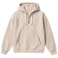 thumbnail image 4 of Mens Half Zip Up Hoodie Long Sleeve Hooded Casual Sports Waffle Pullover Sweatshirts Athletic Loose Fit Winter Mens Sweatshirts Beige XXXL, 4 of 4