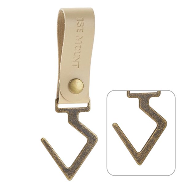 Suministros Hook Camp PU Cuero Llave en forma de S para picnic Senderismo Caqui Wdftyju Para Estrenar