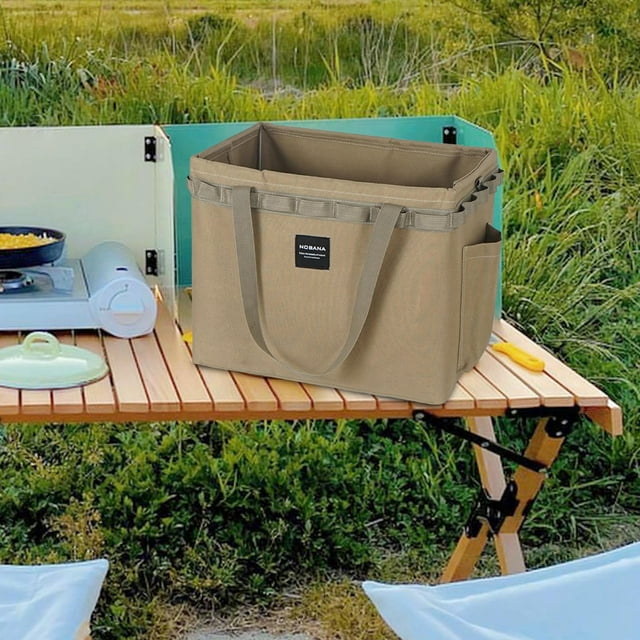 Bolsa de almacenamiento de herramientas para acampar, contenedor plegable, bolsa de Picnic, bolso de mano para cocinar en casa al aire libre , Caqui Baoblaze Bolso de picnic