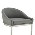 thumbnail image 5 of Armen Living Katherine30" Bar Stool in Brushed Stainless Steel with Gray Faux Leather, 5 of 6