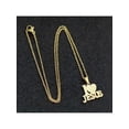 thumbnail image 4 of Silver I Love Jesus Pendant Necklace And Earrings Set In Yellow Gold Tone, 4 of 23