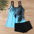thumbnail image 4 of Generic Women Plus Size Swim Suits Printing Modest Ruched Swimsuits Two Piece Tankini Tops with Shorts Swimwear, 4 of 5