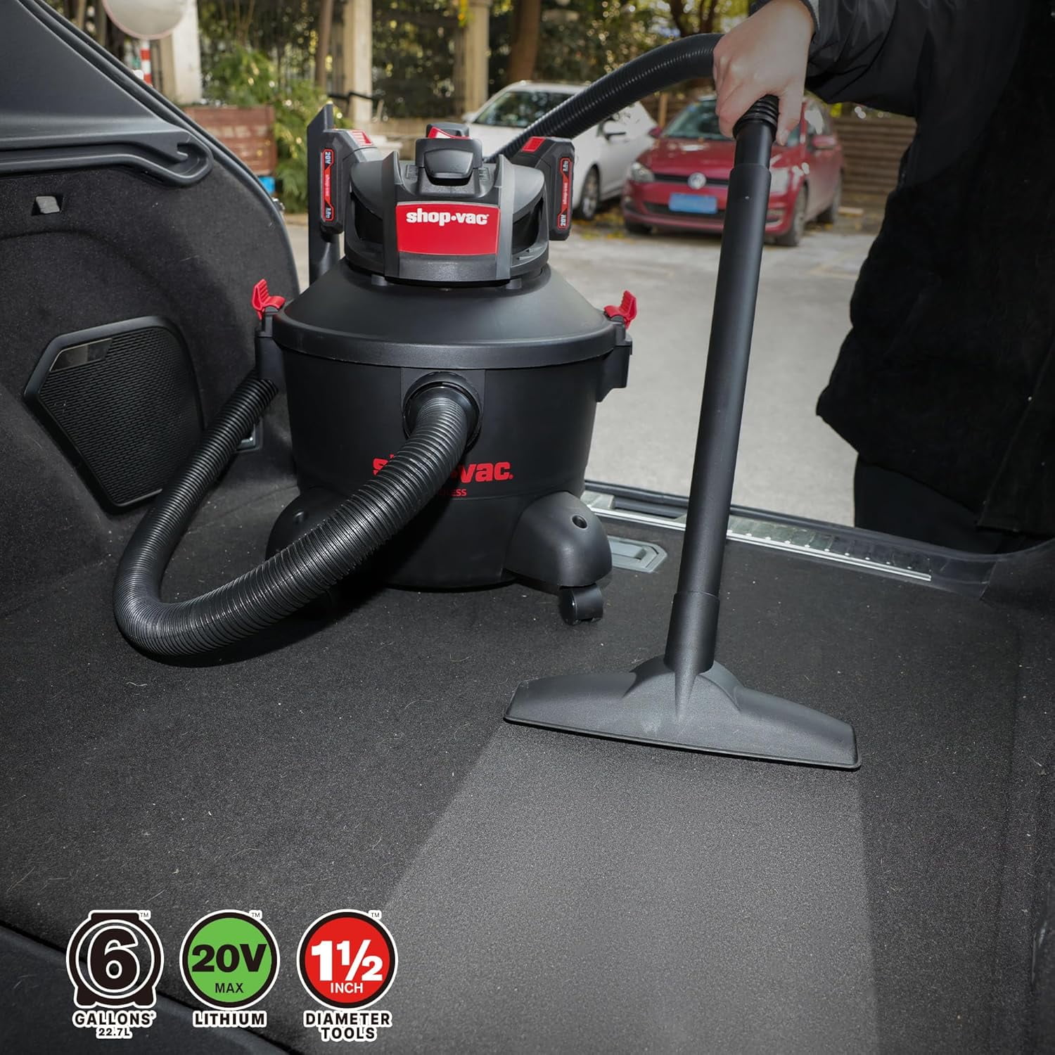 Shop-Vac 20V Cordless 6 Gallon Wet Dry Vacuum, with (2) 2.0Ah Batteries and Charger