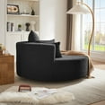thumbnail image 5 of CASEMIOL 360° Swivel Accent Chair for Living Room, Modern Accent Chairs with 3 Removable Pillows, Round Barrel Sofa Chair with 36.5" Seat Depth, Comfy Reading Chair, Black, 5 of 10