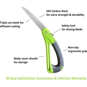Garden Guru Folding Pruning Saw with Ergonomic Handle, Safety Lock and Rust-Resistant Steel Blade (4 Pack)