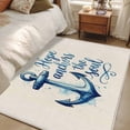thumbnail image 4 of Coastal Nautical Area Rugs 4'x6', Washable Small Throw Rugs for Office Bathroom, Summer Watercolor Anchor Blue Beige Indoor Outdoor Rug Non-Slip Low Pile Carpet Runner Reversible Floor Mats, 4 of 8