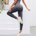 thumbnail image 5 of Women's Ribbed High Waisted Leggings Seamless Stretch Yoga Workout Pants, 5 of 5