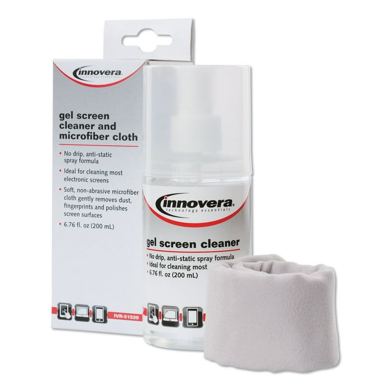 Anti-Static Gel Screen Cleaner, with Gray Microfiber Cloth, 4 oz Spray Bottle Anti-Static Gel Screen Cleaner, with Gray Microfiber Cloth, 4 oz Spray Bottle