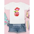 thumbnail image 3 of Girl On Apple T-Shirt Juniors -Image by Shutterstock,  Small, 3 of 4