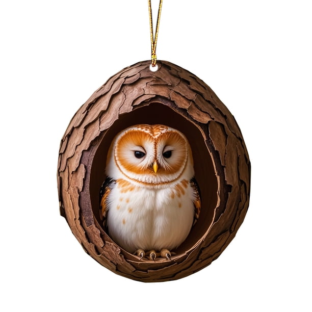 Estampado de animales navideños acrílicos colgantes, regalo de Navidad para familiares y compañeros, decoración para árbol de Navidad.