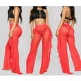 thumbnail image 1 of Pantalon de Couverture en Maille Transparente à Volants pour Maillot de Bain Bikini, Pantalon de Couverture en Maille Transparente à Volants pour Femmes Rouge m, 1 of 4