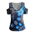 thumbnail image 4 of Womens Athletic Tops Was Out Long Sleeve Womens Summer Tees Tops Loose Fit Football Shirt Women Turtle Neck Long Sleeve Athletic Shirt Women Short Raglan Light Shirts for Blue XXL, 4 of 4