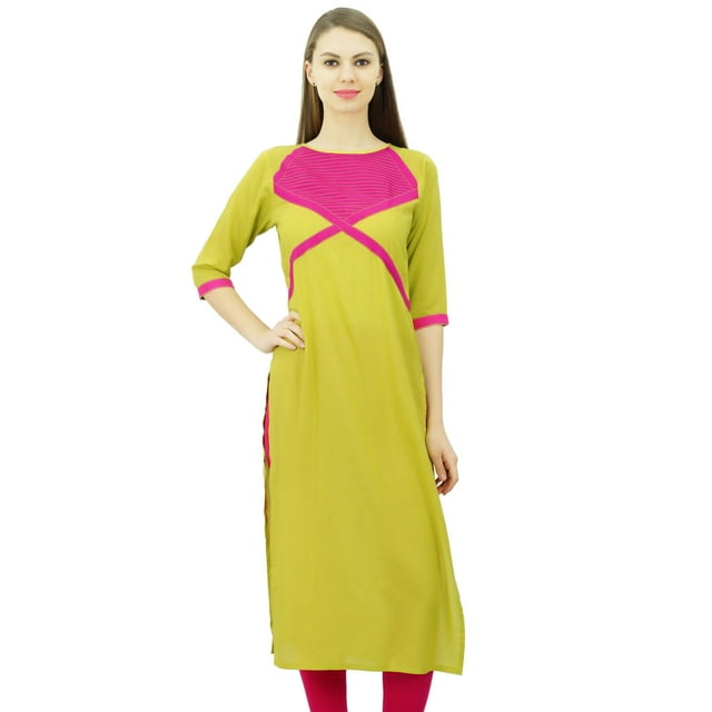 Phagun Tunique pour Femmes en Coton Kurti Indienne de Designer Kurta Droite