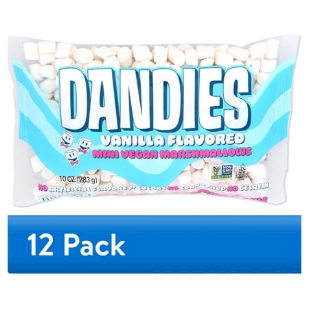(12 pack) Dandies, Vegan Mini Marshmallows, Vanilla, 10 oz