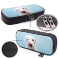 thumbnail image 4 of Lsque Puppy Licks Nose Printed Big Capacity PU Leather Pencil Case Large Pencil Pouch Stationery Pen Bag Pencil Holder for Teen, 4 of 6