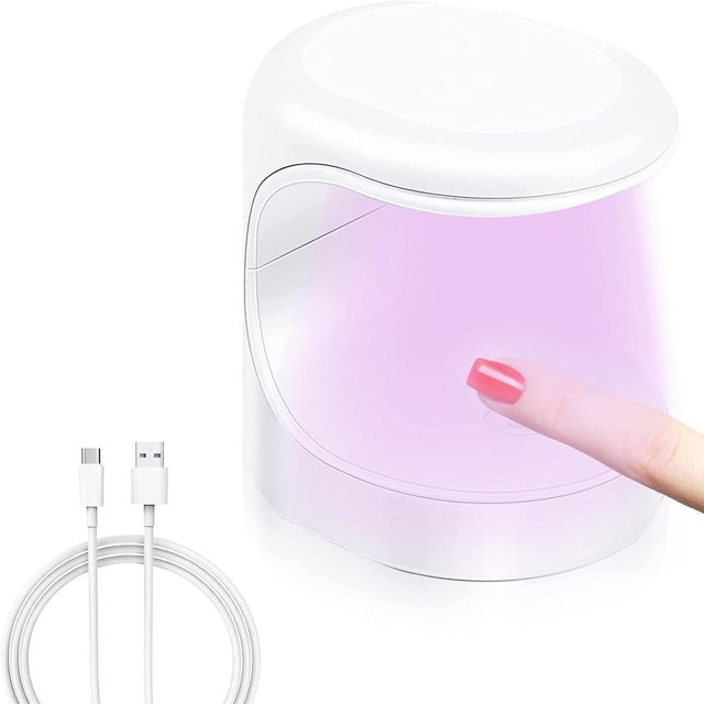 mini Lampe Ongles Uv(blanc), Lampe Uv Sche-ongles Pour Vernis Ongles En Gel, Portable Unique Doigt Gel Vernis Pour La Maison Et Le Salon De Manu