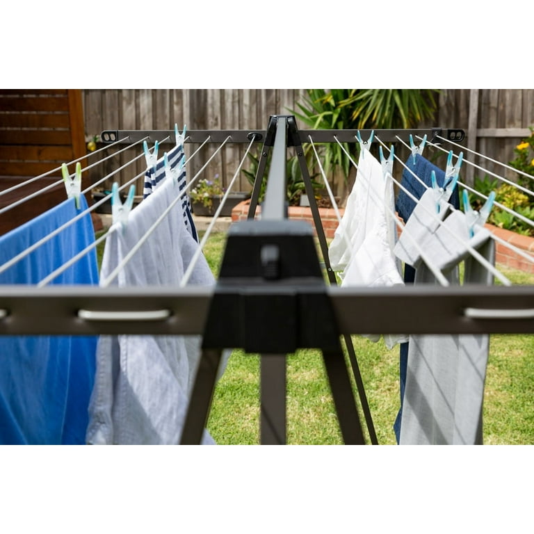 Daytek Heavy Duty Inside Outside Laundry Clothesline Portable A Frame 72ft Drying Space Steel Asteroid Pearl Walmart