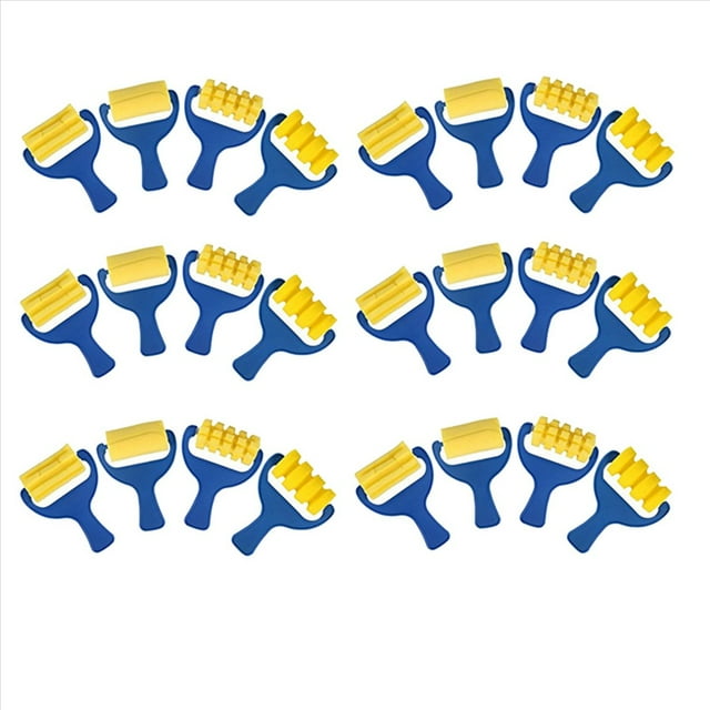 Conjunto de 24 Piezas de Esponja Pincel de Rodillo de Pintura DIY NiñOs Pinceles de Pintura Kid Art Craft Painting Tool