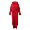 thumbnail image 6 of Ltctricy Hoodies Jumpsuits for Women Fleece Warm Long Sleeve Rompers Fuzzy Soft Loungewear Sleepwear with Pockets, 6 of 7
